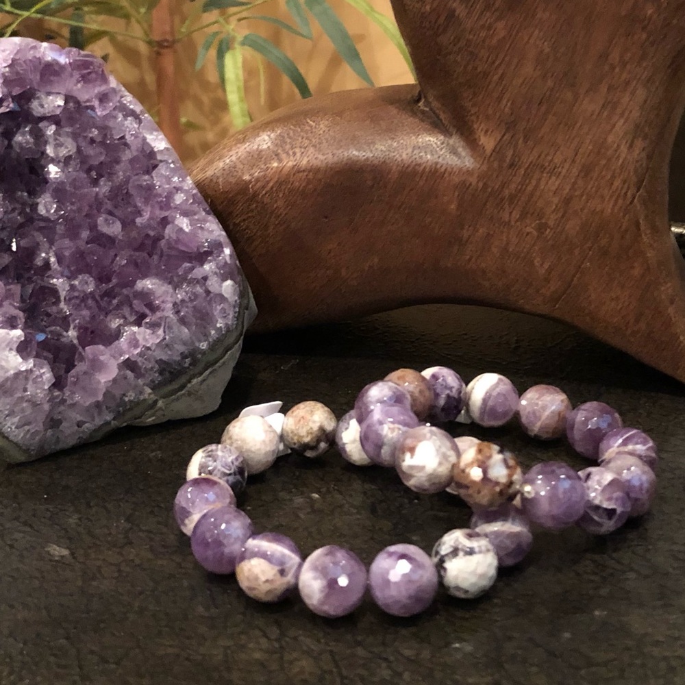 Genuine Natural Amethyst Beaded Bracelet